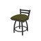 Holland Bar Stool Co 18" Low Back Swivel Vanity Stool, Pewter Finish, Graph Parrot Seat 41118PW015 - alternate 1